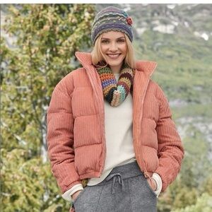 Sundance Corduroy Down Puffer Salmon/Pink Jacket. Size XXL.